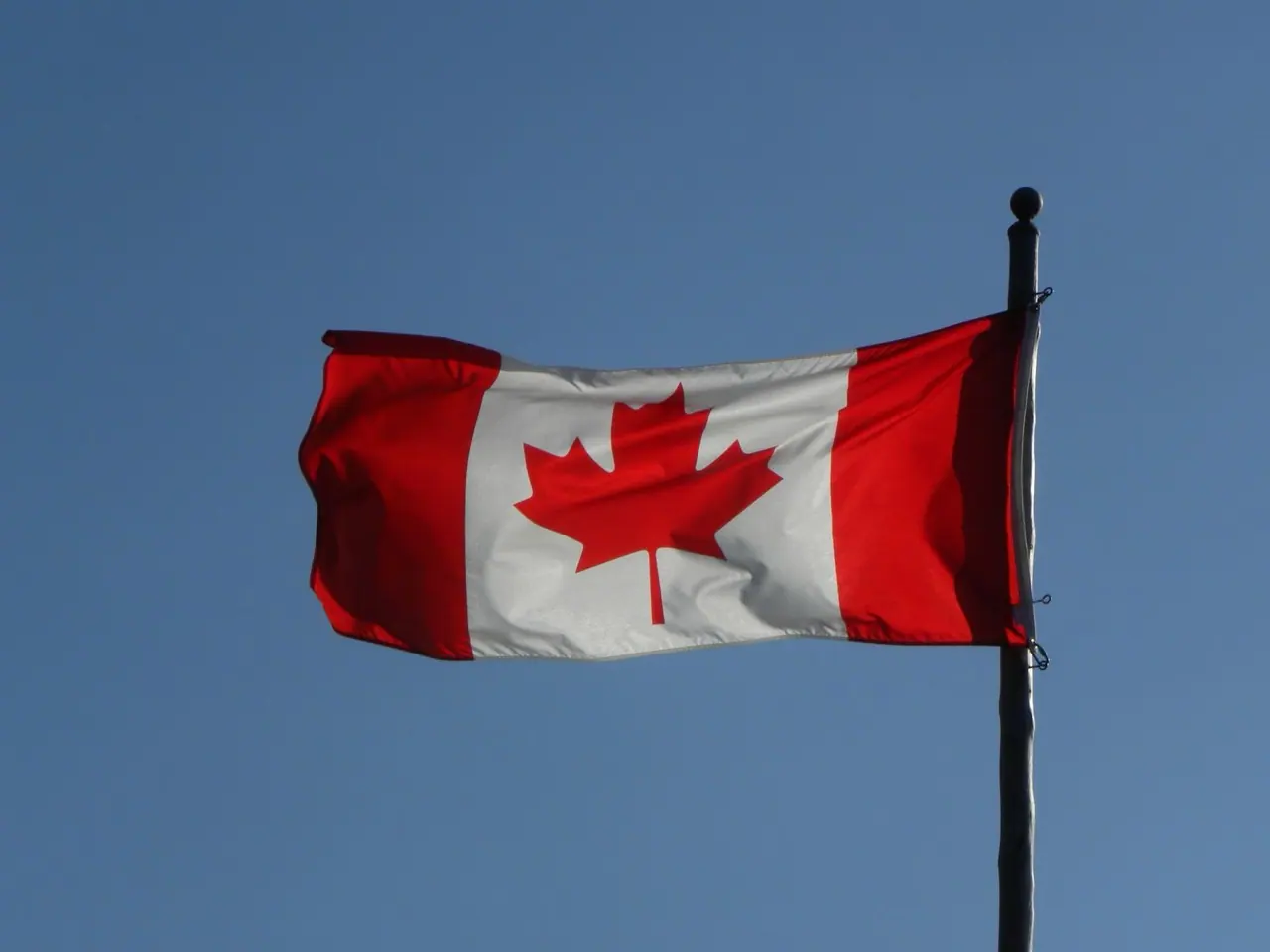 Close view of the Canadian flag